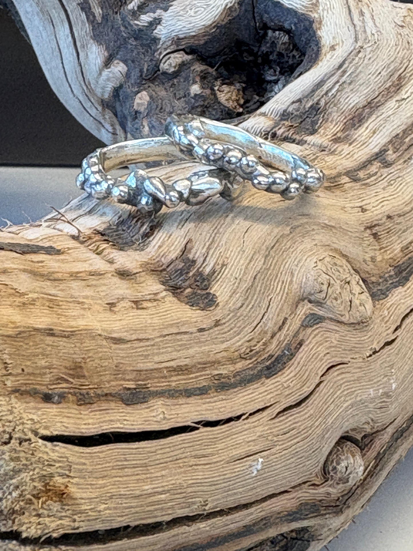 Lost wax casted, sterling silver ring.