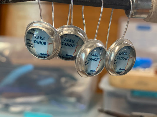 Sterling silver, Lake Tahoe earrings