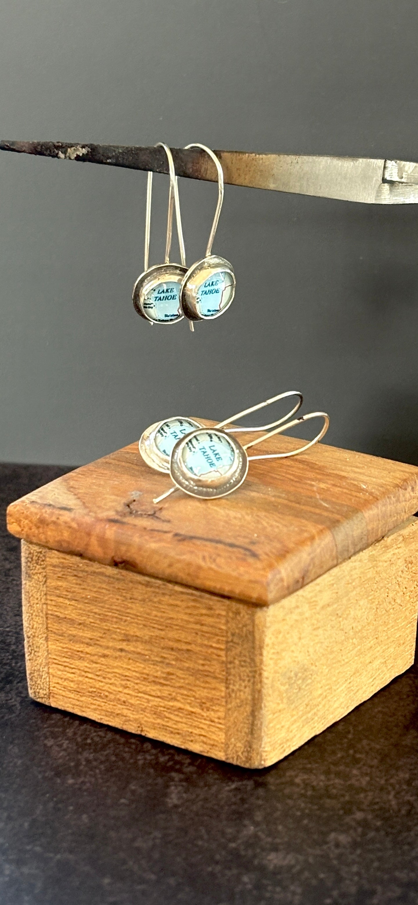 Sterling silver, Lake Tahoe earrings