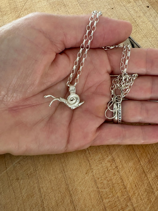 Snail charm necklace