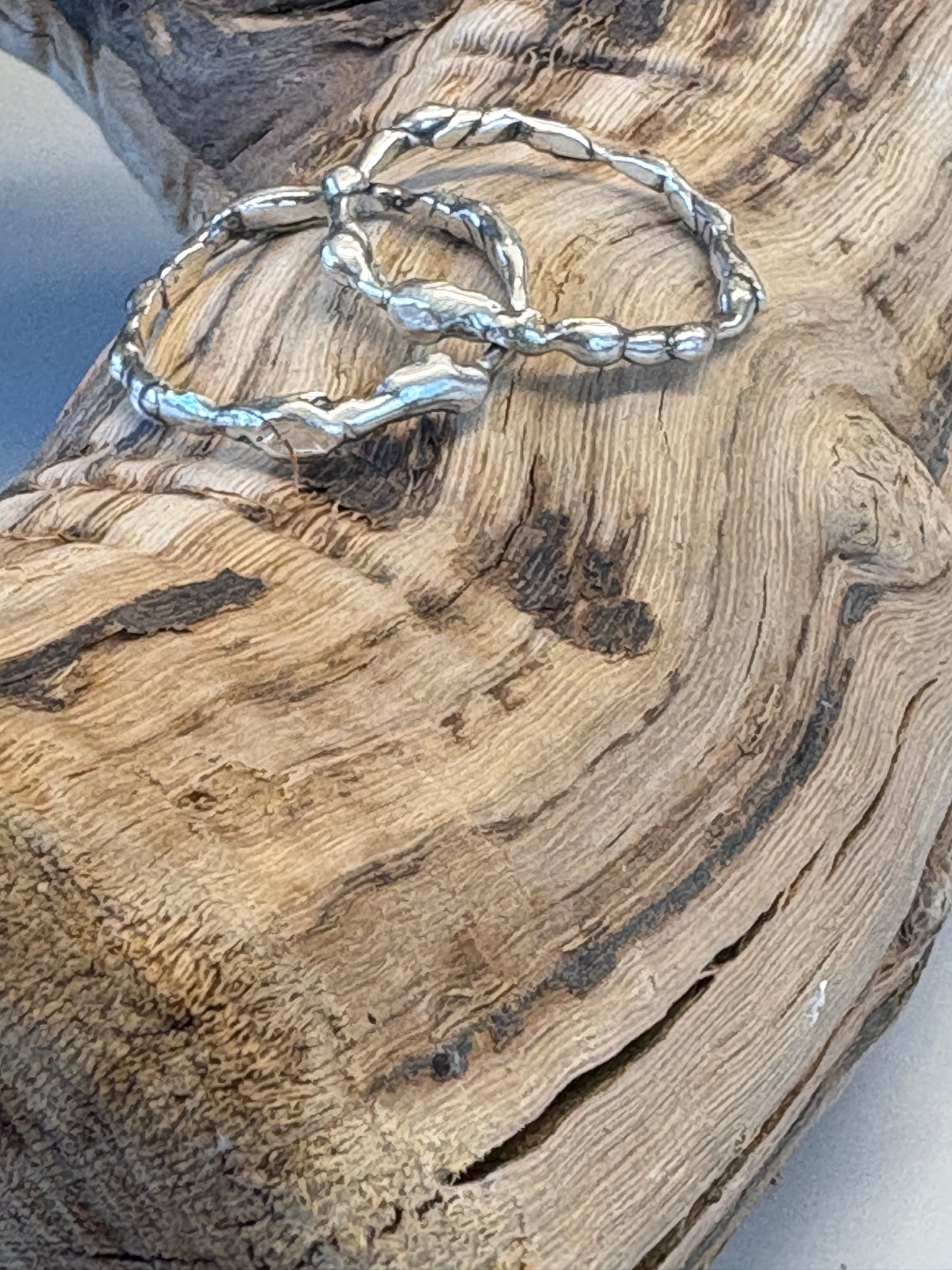 Sterling silver, lost wax casted, stacker rings.