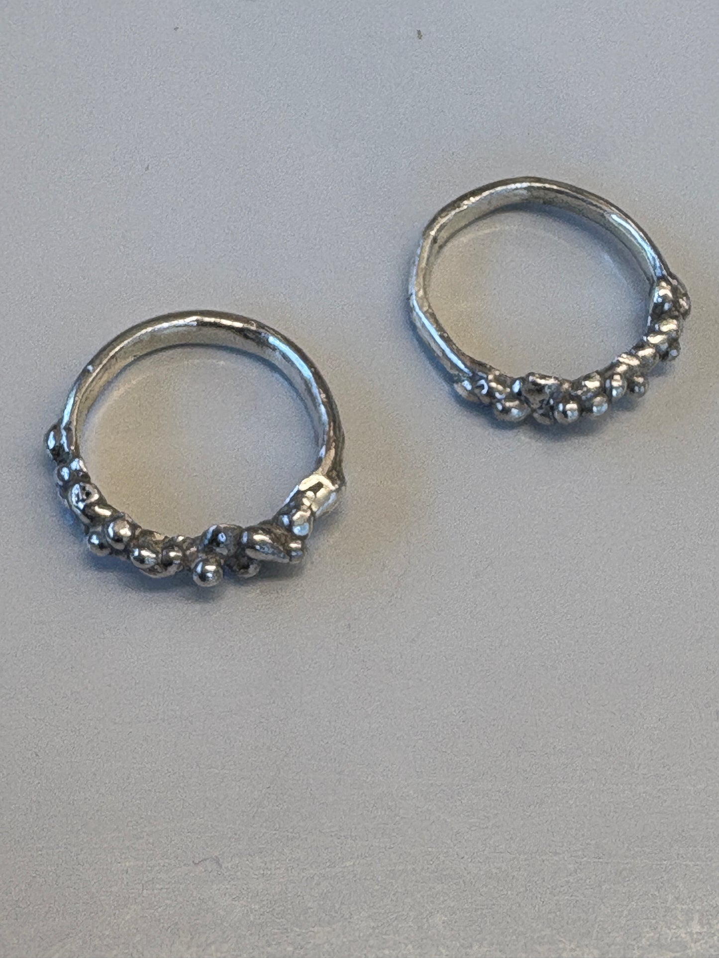 Lost wax casted, sterling silver ring.